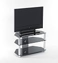 Iconic UKGL-2308 Black Glass TV Stand - For Up To 32" LCD TV's  (3 Toughened Black Glass Shelves)