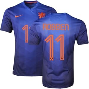 Authentic Nike Arjen Robben #11 Holland Netherlands Dutch 2014 FIFA World Cup Large Blue Away Players Issue Soccer Jersey