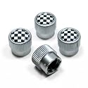 MINI Cooper Checker Flag Logo Tire Stem Valve Caps