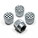 MINI Cooper Checker Flag Logo Tire Stem Valve Caps