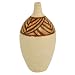 EXP Handcrafted Cream And Chocolate Terracotta Vase With Geometric Design