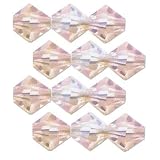 12 Light Peach AB 2X Swarovski Crystal Bicone Beads 6mm