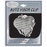 HEART Shaped VISOR Clip for CAR/Automobile - "You Are More Special Than Words Can Say..." "NEVER Drive Faster Than Your Guardian Angel Can FLY" SAFE TRAVEL Sentiment/GIFT PARENTS/New DRIVERS/DRIVER Safety