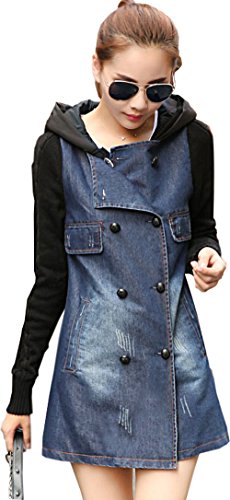 デニムジャケット ジャケット セーター ニット フード付き コート ピーコート キュート カジュアル レディース 秋物 冬物 可愛いスカーフ付き R448