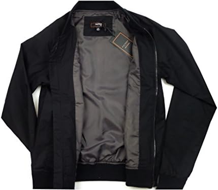 Cotton Zippered Bomber Jacket Black (Medium)