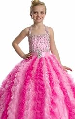 Girls Applique Crystals Beaded Lace Crystal Chiffon/Taffeta/Tulle Mermaid Evening Dress 