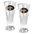 2 Pc New Orleans Saints Pilsner Glass Set - Clear