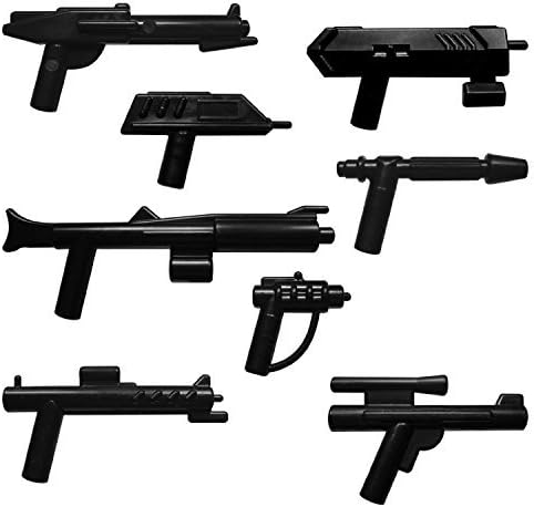 GALAXYARMS 16 pcs Weapon Set (Set 1): Space Weapons 8 Different Blasters and 8 sabers for your LEGO minifig army NEW!