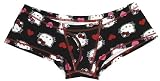 Black Hello Kitty Faces All-Over low-rise boy short for women
