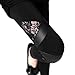 Locomo Women Black Lace Floral Mesh Sheer Leather Inset Legging FFT136