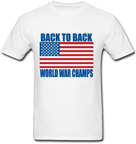 Clan Short Tee Men's Back To Back World War Champs Cotton Graphic Shirts White 3XL