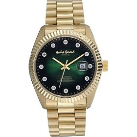 Andre Giroud Mens Limited Edition Diamond and Gold-Tone Steel Watch - Emerald by Andre Giroud