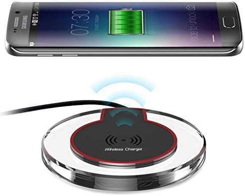 QI Wireless Charger, Ascromy Ultra-Slim Wireless Charging Pad for Samsung Glaxy S6 Edge Plus S7 Edge Note 5 Nexus 4 5 6 7, Nokia Lumia 920, LG Optimus Vu2, HTC 8X Droid DNA Qi-Enabled Devices Black