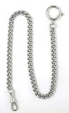 Dueber Chrome Plated Stainless Steel Pocket Watch Chain with Spring Ring