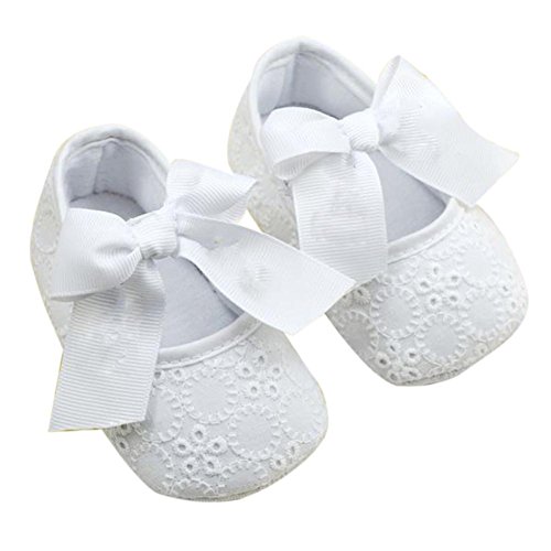 WXBUY Infant Girls Cotton Ribbon Bowknot Soft Bottom Flower Prewalker