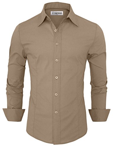Tom's Ware Mens Casual Slim Fit Basic Dress Shirts