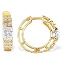 Diamond Hoop Earrings in 10 K Yellow Gold 1/4ct tw.