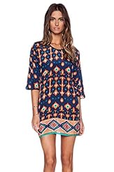 Elbow Length Sleeves General Print Vintage Mini Dress 