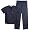 Unisex Solid Color Scrub Set - Navy, 2XS