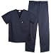 Unisex Solid Color Scrub Set - Navy