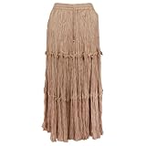 Cotton Three Tier Broomstick Skirt (Ankle Length)
