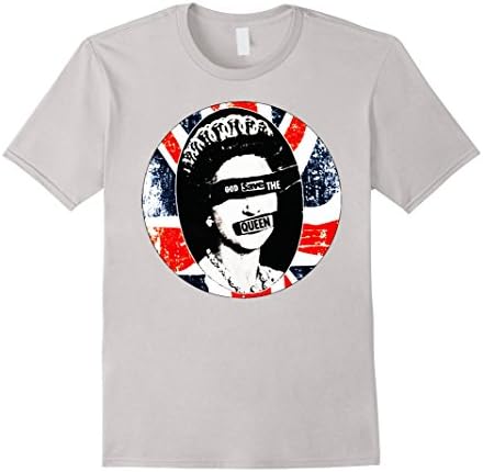 Men's GOD SAVE THE QUEEN Large Silver
