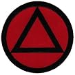 Circle Triangle Sobriety Patch Embroidiered Iron-On Sober Emblem Red Black