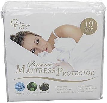 Full Comfort Family Premium Hypoallergenic Waterproof Mattress Protector(Queen)-breathable Soft &amp; Noiselless Cotton Terry-fitted Style-vinyl Free-blocks Dust Mites &amp; Allergens -10 Year Warranty