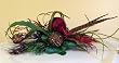 Red Spider Orchid Faux and Feathers Floral Arrangement