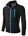 Doublju Mens Zipper Colorblock Lightweight Fleece Jacket