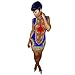 Rumas® Women African Print Dress Casual Straight Bohemia Sleeveless Mini Dresses