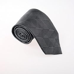 Grey Stripes Woven Silk Tie Gift Box Set Slate Gray Gift Items T8161