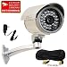 VideoSecu CCTV Night Vision IR Infrared Outdoor Security Camera 1/3" SONY CCD Weatherproof with Free Power Supply and Camera Cable 1OQ