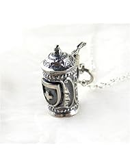 Sterling Silver Movable Beer Stein Charm Necklace