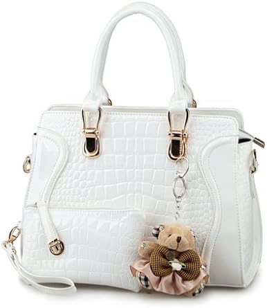 Ilishop Women's White Brand Tote Handbag and Purse