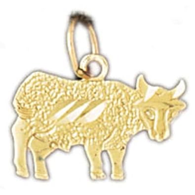 Cheap Girls Jewelry Dazzlers Solid 14k Gold Cow Charm Pendant Available in three colors from jewelsberry (weights: 0.8 grams only) For Sale