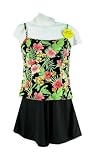 It Figures! Hip Hider Collection Tropical Print 2-piece Classic Skortini (Shorts) Swimsuit RETAIL VALUE $119