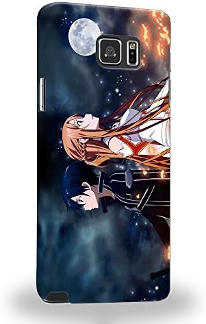 Case88 Premium Designs Sword Art Online SAO Kirito &amp; Asuna Protective Snap-on Hard Back Case Cover for Samsung Galaxy Note 5