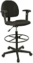 Ergonomic Multi Function Drafting Office Stool with Adjustable Arms (Adjustable - 26'' - 30.5''H or 22.5'' - 27''H), Black