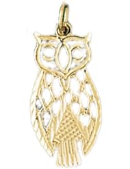 Dazzlers Solid 14k Gold Owl Charm Pendant Available in three colors from jewelsberry (weights: 1.5 grams only)