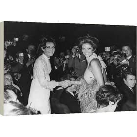 40 Inch Box Canvas Print (101cm) Audrey Hepburn and Claudia Cardinale at a gala in the Sistina Theatre, Rome. from Heritage-Images