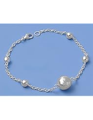 Sterling Silver (.925) Italian Ball Bracelet - Length: 7.5" - Italian Design