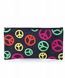 Peace Sign Multi Color Cosmetic Bag Small