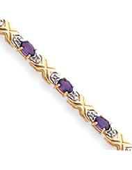 14k Gold Amethyst & Diamond Bracelet