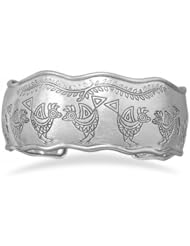 MMA Silver - Rooster and Vine Cuff Bracelet