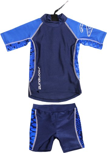 Zunblock Kinder UV-Schutzkleidung Suntop Short Sleeve + shorts Snake, navy/royal/navy, 86/ Preisvergleich