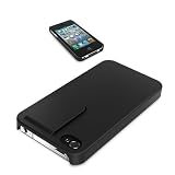 iBUFFALO iPhone4S iPhone4 両対応 クリップラバーケース液晶保護フィルム付 ブラック BSIP11PCRCBK