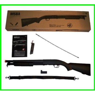 Airsoft M58a Pump Action Style Shotgun Long Stock