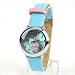 Hello Kitty Round Face Quartz Wristwatch Watch Faux Leather Band Blue
