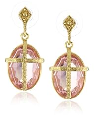 The Vatican Library Collection Kingdom Pink Cross Earrings